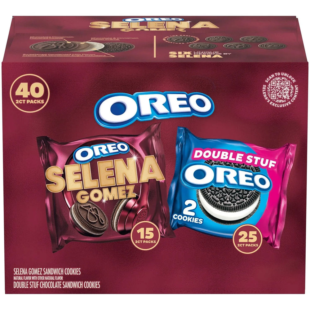 Selena Gomez & OREO Double Stuf Cookies Variety Pack, 1.02 oz., 40 pk. - USA MEGA SHOP