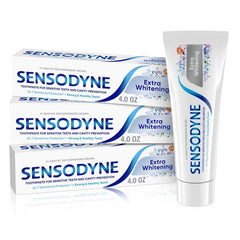 Sensodyne Extra Whitening Sensitive Toothpaste, Mint, 4 Oz, 3 Pack, for Adults