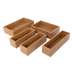 Seville Classics 9-piece Bamboo Organizer Starter Set