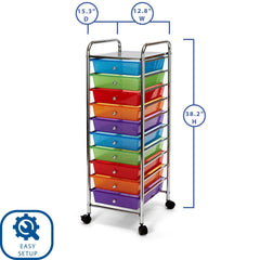 Seville Classics 10 Drawer Cart