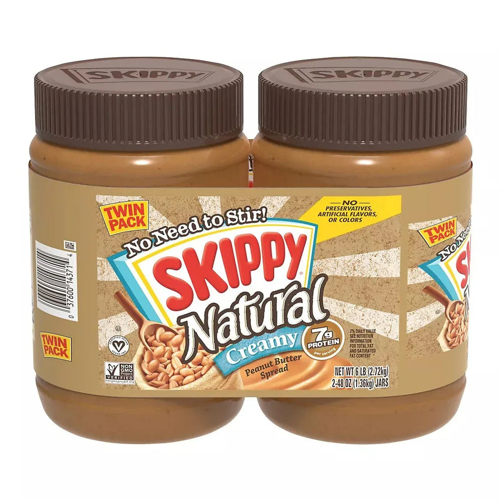 Skippy All Natural Peanut Butter, 2 pk./48 oz. - USA MEGA SHOP