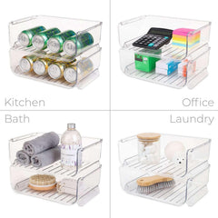 Smart Design 2-Pack Clear Stackable Bottle Organizer - USA MEGA SHOP