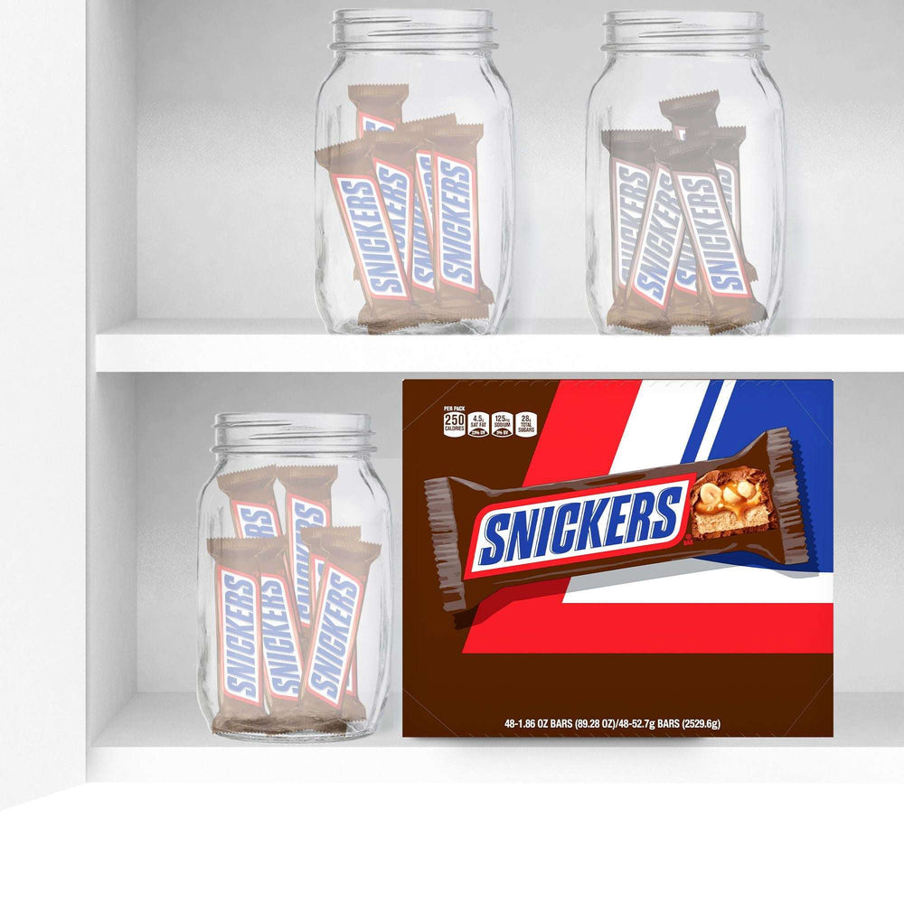 Snickers Chocolate Candy Bars, Full Size, 1.86 oz, 48-count