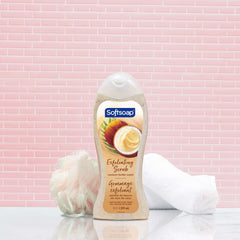 Softsoap Exfoliating Body Wash, All Skin Types, Coconut Butter, 20 fl oz Bottle