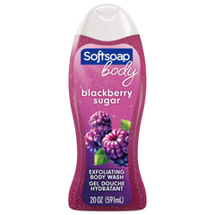 Softsoap Exfoliating Body Wash, All Skin Types, Blackberry Sugar, 20 fl oz Bottle