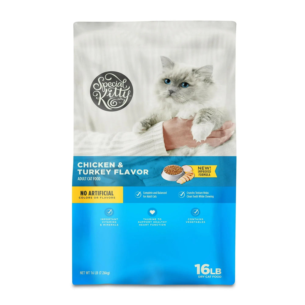 Special Kitty Complete Nutrition Chicken & Turkey Flavor Dry Cat Food, 16 lb Bag - USA MEGA SHOP
