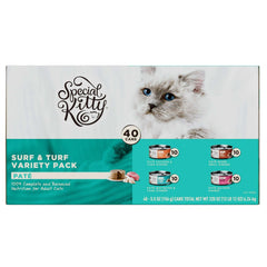 Special Kitty Surf & Turf Pate Wet Cat Food Variety Pack, 5.5 oz Cans (40 Pack)