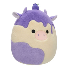 Squishmallows FuzzAMallow Official 12 inch Benito the Blueberry Cheesecake Cow - Child's Ultra Soft Plush Toy