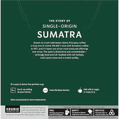Starbucks Coffee K-Cup Pods, Sumatra Single-Origin Coffee, Dark Roast Ground Coffee, Keurig Genuine K-Cup Pods, 32 Count (Pack of 4)