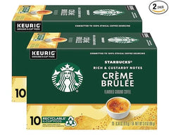 Starbucks Crème Brulée Flavored Blonde Roast Single Cup Coffee for Keurig Brewers, 10 Count - Pack of 2
