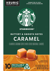 Starbucks Flavored Coffee K-Cup Pods, Caramel Flavored Coffee, Made without Artificial Flavors, Keurig Genuine K-Cup Pods