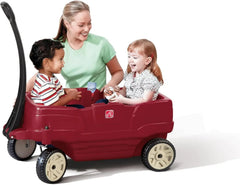 Step2 Neighborhood Wagon, Kids Ride On Toy, Stroller Substitute, Includes Seat Belts, Made of Durable Plastic, Max Weight 75 lbs., For Toddlers 1.5-5 Years Old, Red
