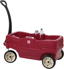 Step2 Neighborhood Wagon, Kids Ride On Toy, Stroller Substitute, Includes Seat Belts, Made of Durable Plastic, Max Weight 75 lbs., For Toddlers 1.5-5 Years Old, Red