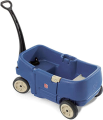 Step2 Wagon for Two Plus, Kids Ride On Toy, Stroller Substitute, Includes Seat Belts, Made of Durable Plastic, Max Weight 75 lbs., For Toddlers 1.5-5 Years Old, Denim Blue