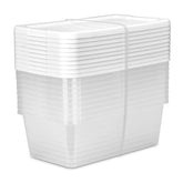 Sterilite Set of (10) 6 Quart Storage Boxes, Clear Plastic Storage Bin with Snap-On Lid, White - USA MEGA SHOP