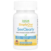 Super Nutrition, SimplyOne®, See Clearly, Triple Power Vision Formula with Lutein, Zeaxanthin, Vitamins, Minerals and Botanical Extracts, Wild Berry , 30 Chewable Tablets - USA MEGA SHOP