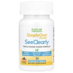 Super Nutrition, SimplyOne®, See Clearly, Triple Power Vision Formula with Lutein, Zeaxanthin, Vitamins, Minerals and Botanical Extracts, Wild Berry , 30 Chewable Tablets - USA MEGA SHOP