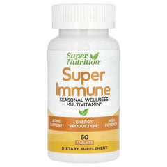 Super Nutrition, Super Immune, Immune-Strengthening Multivitamin with Glutathione, High-Potency Vitamins, Minerals and Herbs, 60 Tablets - USA MEGA SHOP
