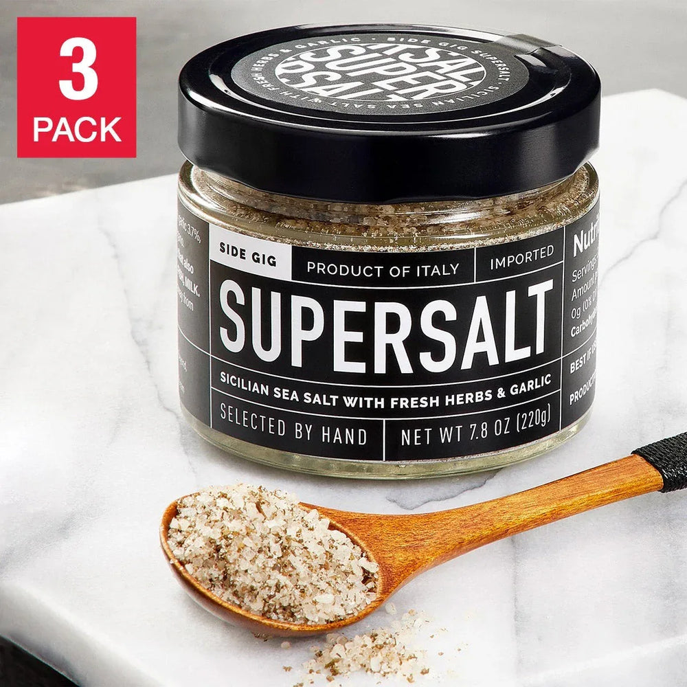 SuperSalt by Side Gig, Premium Sicilian Sea Salt Blend, 3 Pack, 15.6 oz. Total - USA MEGA SHOP