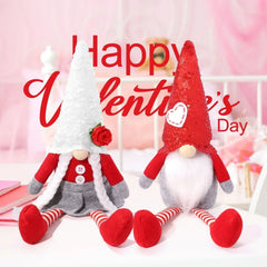 Ayieyill Valentines Day Gnome Plush Elf Decorations - 2PCS Mr and Mrs Handmake Scandinavian Tomte for Valentine's Day Table decor, Valentine's Present