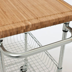 TRINITY EcoStorage Bamboo Top Kitchen Cart