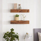TRINITY Farmhouse Floating Shelf in Walnut, 2-pack - USA MEGA SHOP