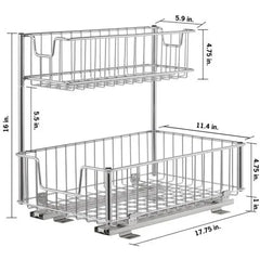 TRINITY Wire Undersink Organizer with Slide, 2-pack - USA MEGA SHOP