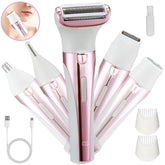 TURKIO5-in-1RechargeableCordlessElectricRazorforWomen_TrimmerforWomenwithFace_Nose_Eyebrow_Arms_Armpit_Legs_Pink8 - USA Mega Shop