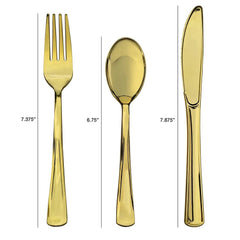 Tableluxe Premium Disposable Gold Colored Plastic Cutlery, 180 ct.