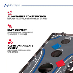 EastPoint Sports 3-in-1 Tailgate Game Set - Cornhole, Ladderball, Washer Toss