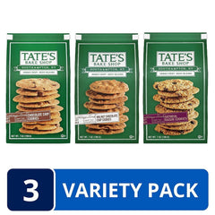 Tate's Bake Shop Variety Pack Oatmeal Raisin, Chocolate Chip & Chocolate Chip Walnut Cookies, 3 x 7 oz Bags
