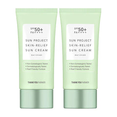 Thank You Farmer Sun Project Skin Relief Sun Cream, SPF 50+, 1.75 fl oz, 2-pack