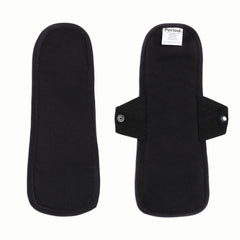 The Period Company. The Reusable Pantyliner in Organic Cotton, Black, 5 Pack