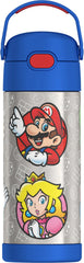 Thermos Stainless Steel Funtainer Water Bottle with Straw, Mario, 14oz - USA MEGA SHOP