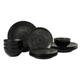 Thyme & Table Maddox 12-Piece Stoneware Dinnerware Set - USA MEGA SHOP