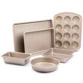 Thyme & Table Non-Stick Aluminized Steel Baking 6 Piece Set, Champagne Gold