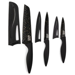 Thyme & Table Non-Stick Coated High Carbon Stainless Steel Speckled Kitchen Knives, 3 Piece Set - USA MEGA SHOP
