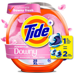 Tide Power PODS with Downy Soft Boosters Laundry Detergent Pacs, April Fresh Scent, 9 Count