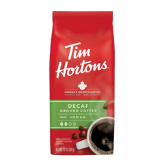 Tim Hortons Decaf Ground Coffee, 12oz Bag