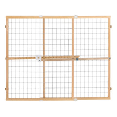 Toddleroo by North States 29.5"-50" Quick-Fit Wire Mesh Baby Safety Gate, Natural Wood