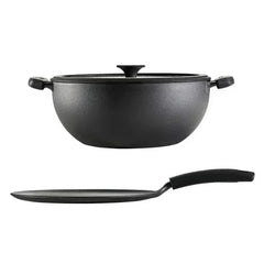 Tramontina 3-piece Cast Iron 7-quart Deep Kadai & Flat Tawa Cookware Set
