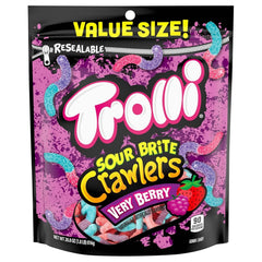 Trolli Sour Brite Crawlers, Candy, Cherry-Lemon, Strawberry-Grape & Orange-Lime, Sweet and Sour, Gummy Worms, 28.8 oz (Pack of 2)