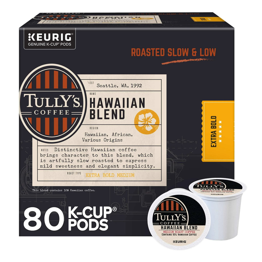 Tully's Coffee Hawaiian Blend K-Cups Pods, 80-count - USA MEGA SHOP