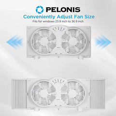 Pelonis 9" Twin Window Fan