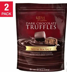 Utah Truffles Dark Chocolate Truffles With Sea Salt 16 oz, 2-pack