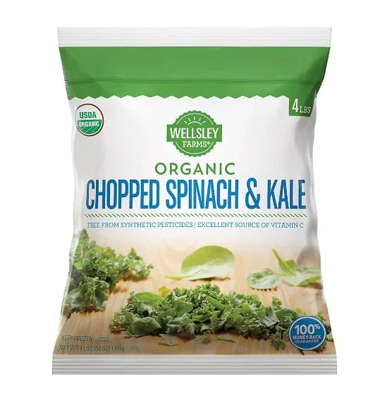 Wellsley Farms Frozen Organic Spinach and Kale, 4 lbs. - USA MEGA SHOP