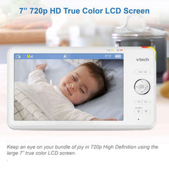 VTech 7" High Definition Remote Access 1080p Pan & Tilt Baby Video Monitor, RM7866HD, White