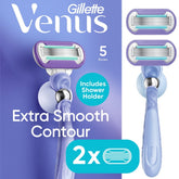 VenusManualRazor_DeluxeSmoothSwirlforWomen_5Blades_Handle_2Refills_Purple9 - USA Mega Shop