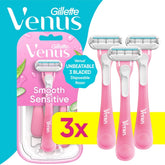 VenusSensitiveWomen_s3BladeDisposableRazor_3count_Pink7 - USA Mega Shop