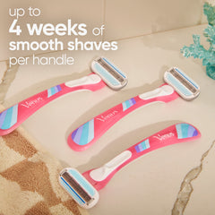 Venus Summer Surf Smooth Disposable Razors, 3 Count
